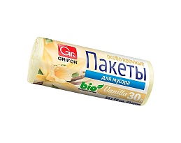 Мешки для мусора 30 л, ароматизированные, Ваниль, бежевые, в рулоне 20 шт., ПНД, 9 мкм, 560х530 мм, GRIFON Aroma, 101-020 V в Ельце