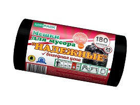 Мешки для мусора 180 л, ароматизированные, черные, в рулоне 25 шт., ПВД, 35 мкм, 1100х930 мм, НАДЕЖНЫЕ, 1802550 в Ельце