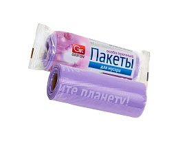 Мешки для мусора 35 л, ароматизированные, сиреневые, в рулоне 20 шт., ПНД, 12 мкм, 560х530 мм, GRIFON Полевые Цветы, 100-034 в Ельце