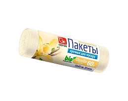 Мешки для мусора 60 л, ароматизированные, Ваниль, бежевые, в рулоне 20 шт., ПНД, 9 мкм, 650х550 мм, GRIFON Aroma, 101-023 V в Ельце