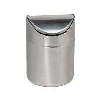 Урна для мусора 1,2 л настольная, с качающейся крышкой, нержавеющая сталь, матовая в Ельце