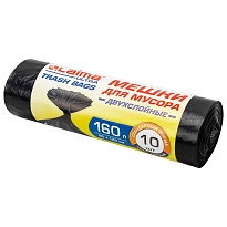 Мешки для мусора 160 л, черные, в рулоне 10 шт., ПВД, 30 мкм, 1200х900 мм, LAIMA ULTRA, 607694 в Ельце