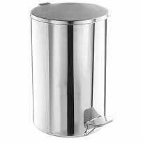 Ведро для мусора с педалью, усиленное, Титан, 20 л, кольцо под мешок, нержавеющая сталь, хром в Ельце