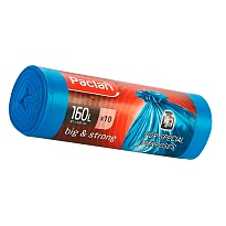 Мешки для мусора 160 л, синие, в рулоне 10 шт., ПВД, 21 мкм, 1200х870 мм, PACLAN Big&Strong, 604075 в Ельце