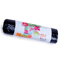 Мешки для мусора 60 л, черные, в рулоне 20 шт., ПНД, 7 мкм, 700х600 мм, Концепция Быта ЭкоДом, 601349 в Ельце