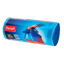 Мешки для мусора 35 л, с ушками, синие, в рулоне 30 шт., ПНД, 10,5 мкм, 640х500 мм, PACLAN Multitop, 600819 в Ельце