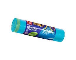 Мешки для мусора 35 л, с завязками, голубые, в рулоне 20 шт., ПНД, 12 мкм, 560х530 мм, GRIFON, 101-061 в Ельце
