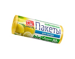 Мешки для мусора 30 л, ароматизированные, Лимон, желтые, в рулоне 20 шт., ПНД, 9 мкм, 560х530 мм, GRIFON Aroma, 101-020 Li в Ельце Мешки для мусора 30 л, ароматизированные, Лимон, желтые, в рулоне 20 шт., ПНД, 9 мкм, 560х530 мм, GRIFON Aroma, 101-020 Li в Ельце