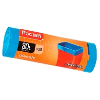 Мешки для мусора 80 л, синие, в рулоне 20 шт., ПНД, 12 мкм, 900х700 мм, PACLAN Classic, 606335 в Ельце