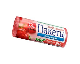 Мешки для мусора 30 л, ароматизированные, Клубника, красные, в рулоне 20 шт., ПНД, 9 мкм, 560х530 мм, GRIFON Aroma, 101-020 K в Ельце