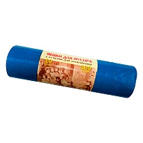 Мешки для мусора 100 л, с завязками, синие, в рулоне 10 шт., ПВД, 40 мкм, 840х670 мм, Концепция Быта Vitalux, 604933 в Ельце