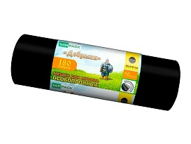 Мешки для мусора 180 л, ароматизированные, черные, в рулоне 10 шт., ПВД, 100 мкм, 1100х930 мм, Добрыня, Dob18010black в Ельце